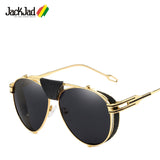 SteamPunk Aviation Style Sunglasses Men's Vintage Brand Design Rock Cool Oculos De Sol 66350 Mart Lion   