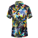 Men's Hawaiian Shirt Casual Colorful Printed Beach Aloha Short Sleeve Camisa Hawaiana Hombre Mart Lion   