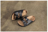 Summer Boys Slippers For Children Cork Sandals Outdoor Non-slip Soft Leather Girls Beach Shoes kids Sport Slipp Mart Lion   