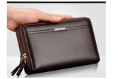 Men's Wallet Leather Money Passport Bag large Capacity Thin Coin Purse Coin Card Holder Male Long Handbag Mart Lion   