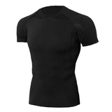 Quick Dry Running Shirt Men's Rashgard Fitness Sport Gym T-shirt Bodybuilding Gym Clothing Workout Short Sleeve Mart Lion black 2 M 