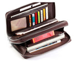 Men's Wallet Leather Money Passport Bag large Capacity Thin Coin Purse Coin Card Holder Male Long Handbag Mart Lion   