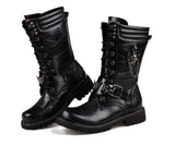 Men's Moto Boots Army Boots Military Tactical Boot Mid-calf Metal Punk Men's Shoes Platform Long Boots Mart Lion   