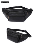  Genuine Leather Waist Bag men's Waist Pack Waist Bag Funny Pack Belt Chain Waist Phone Pouch Bolso Mart Lion - Mart Lion