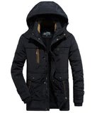 Fur Hooded Winter Jacket men's Warm Wool Liner Jackets Coats Windbreaker snow ski Parkas Mart Lion black L 