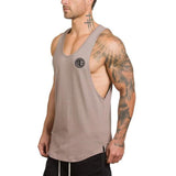 Muscle Guys Gyms Clothing Fitness Men's Tank Top Bodybuilding Stringers Tank Tops workout Singlet Sporting Sleeveless Shirt Mart Lion Khaki 89 M 