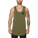 Muscle Guys Gyms Clothing Fitness Men's Tank Top Bodybuilding Stringers Tank Tops workout Singlet Sporting Sleeveless Shirt Mart Lion Army green 89 M 