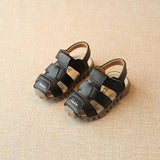 Leather sandals boys summer 100% soft leather boys and girls beach shoes children sports princess Mart Lion Black 21 