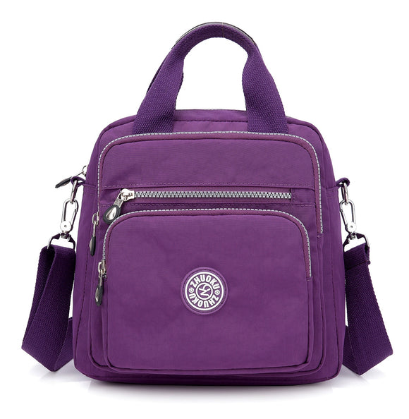 Women Messenger Bags Light Travel Handbag Waterproof Nylon Double Shoulde Casual Crossbody Lady Flap Tote Mart Lion Purple  