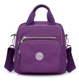 Women Messenger Bags Light Travel Handbag Waterproof Nylon Double Shoulde Casual Crossbody Lady Flap Tote Mart Lion Purple  
