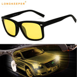 LongKeeper Men's Polarized Sunglasses Yellow Lens Night Driving Glasses Goggles Anti-Glare Polarizer Eyewears Mart Lion   