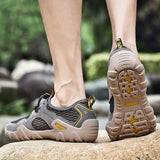  Outdoor Shoes Trekking Summer Colors Slip on Beach Breathable Leather Utility Hiking Shoes Men's Mart Lion - Mart Lion