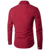 Shirts Men's Oblique Button Irregular Double Breasted Long Sleeve Camisa Masculina Slim Fit Shirt Mart Lion   