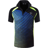 jeansian Men's Sport Tee Polo Shirt Golf Tennis Badminton Dry Fit Short Sleeve Black2