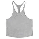 Bodybuilding stringer tank tops men blank vest solid color gyms singlets fitness undershirt men vest muscle sleeveless shirt Mart Lion Gray M 
