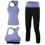 1/2/3pcs Fitness Tracksuit for Women Sleeveless Sport Shirt Gym Bra Tops Trousers Girl Sport Suit Gym Pants Green suit Mart Lion purple sets S 