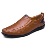 Men's Light Casual Shoes Luxury Brand Genuine Leather Loafers Moccasins Breathable Slip On Boat Mart Lion   