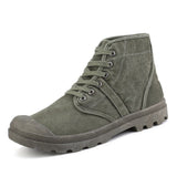 Men High Canvas Shoes Autumn Lace-up Style Denim Retro Trend Mart Lion Green 6 