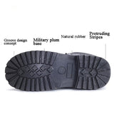 Army Boots Men's Military Combat Boots Metal Buckle Punk Mid Calf Male Motorcycle Boots Lace Up Shoes Rock Punk Boots