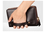 Men's Wallet Leather Money Passport Bag large Capacity Thin Coin Purse Coin Card Holder Male Long Handbag Mart Lion   