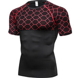 Short Sleeve Sport Shirt Men's Quick Dry Running T-shirts Snake Gym Clothing Fitness Top Men's Rashgard Soccer Jersey Mart Lion red net S 
