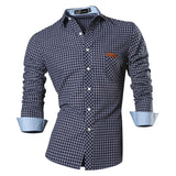 jeansian Autumn Features Shirts Men's Casual Jeans Shirt Long Sleeve Casual 8615 Mart Lion   
