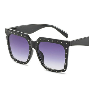 Retro Oversized Diamond Frame Square Sunglasses women Unique Vintage Men's Diamond with Box NX Mart Lion gray  