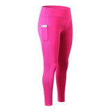 Pants Women Pocket leggings Fitness Sport Leggings running pants Slim Elastic Gym leggings Mart Lion rose red XS 