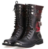 Men's Moto Boots Army Boots Military Tactical Boot Mid-calf Metal Punk Men's Shoes Platform Long Boots Mart Lion 138 5 