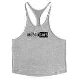 Bodybuilding stringer tank tops men blank vest solid color gyms singlets fitness undershirt men vest muscle sleeveless shirt Mart Lion gray mg M 