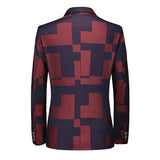 Men's Plaid Printed Blazer Terno Slin Masculino Luxury Blazers Suits Jacket For Wedding Blazer Homme Mart Lion   