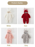 Autumn Winter Newborns Baby Girls Boys Romper Oblique Zipper Polar Fleece Thicken Jumpsuit Overalls Clothes 0-1 Year Mart Lion   