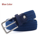 Stretch Canvas Leather Belts for Men's Female Casual Knitted Woven Military Tactical Strap Elastic Belt for Pants Jeans Mart Lion   