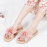 Summer Flower Women Slippers Simple White Match Flat Shoes Beach Shoes Internet Celebrity Slippers Sandals Mart Lion Cross pink floral 35 
