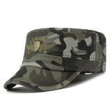 United States US Marines Corps Cap Hat Military Hats Camouflage Flat Top Hat Men's Cotton Navy Embroidered Camo Hat Mart Lion Camouflage 3  