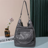 White Backpacks Soft Washed PU Leather Shoulder Bags Anti-thief Backpack Large Capacity School Teenager Girls Mart Lion   