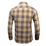 Men's Dress Shirts Long Sleeve Casual Plaid Office Slim Fit Chemise Homme Clothing Vintage Clothes Streetwear Mart Lion   