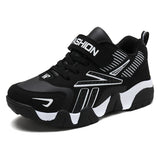 Kids Sneaker Boys Shoes Girl Toddler Casual Sport Running Breathable Mesh Footwear Mart Lion leather-Black White 28 