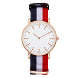 Popular Casual Quartz Watch Women Wrist Watches Nylon Band Bracelet Gold Silver Ladies Analog Clock Reloj Mujer Mart Lion Gold 1  