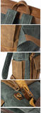 Men Backpack Waterproof Computer Laptop Bag Vintage Canvas Large Capacity Travel Backpacks Leather Military Male Backpack School  MartLion