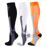 3/6/7 Pairs Compression Socks Men Women Running Sports Varicose Vein Edema Knee High 30 MmHg Leg Support Stretch Stocking Mart Lion 3 pairs-9 S-M 