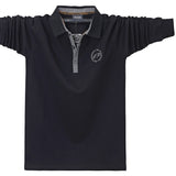 Men's Polo Shirt Leisure Embroidery Cotton Polo Shirt Men's Long Sleeve Large Batch Polo Shirt Luxury Tops Mart Lion Black M 