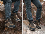 Genuine Leather Hiking Boots Men's Winter Outdoor Warm Fur Non Slip Sneakers Ankle Boot Rubber Climbing Shoes Classical Mart Lion   