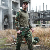 Military Tactical T-Shirt Quick-Drying Long Sleeve Camouflage Shirts Hunting Camping Hiking Tees Tops Combat Clothing