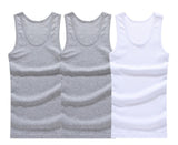 3pcs/lot Cotton Men's Underwear Sleeveless Tank Top Solid Muscle Vest Undershirts O-neck Gymclothing T-shirt vest Mart Lion 2hui1bai L 