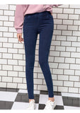 Autumn Women Skinny Middle Waist Super Elastic Leggings Pants Imitation Denim Fabric Trousers Clothes Mart Lion   