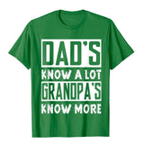Men's Dads Knows A Lot Grandpa Knows Everything Fathers Day Gifts Top T-Shirts Geek Cotton Fitness Mart Lion Green XS 