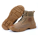 Pigskin Men's Safety Shoes Welding Work Boots European Steel Toe Cap Puncture-Proof Steel Toe Women Mart Lion   