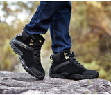  Men's High top Lace up Suede Boots Winter Warm Boots Outdoor Hiking Waterproof Trail Shoes zapatillas de hombre Mart Lion - Mart Lion