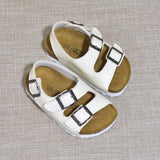 Summer Kids Beach Sandals for Boys Cork Non-slip Soft Leather Girls Sport Children Shoes Outdoor Mart Lion White 1 
